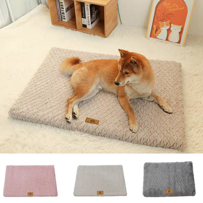 Dog Bed – Washable Faux Fur Crate Bed with Non-Slip Base