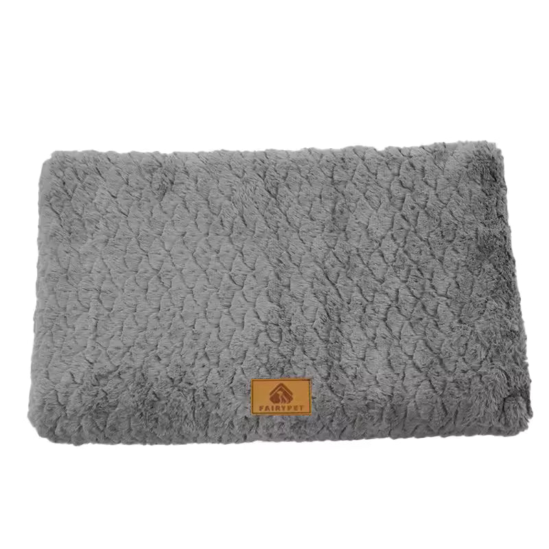 Dog Bed – Washable Faux Fur Crate Bed with Non-Slip Base