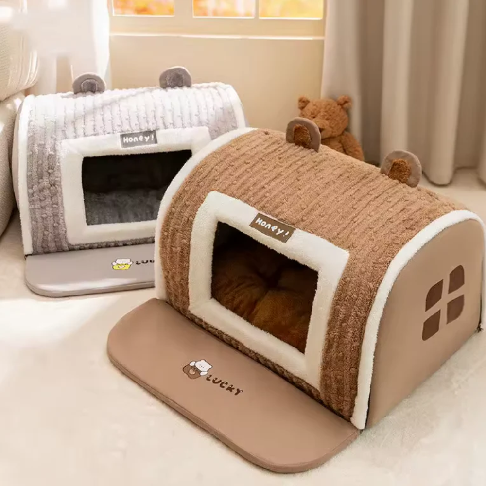 Plush Dog Bed – Soft Calming Pet Bed for Small &amp; Medium Dogs
