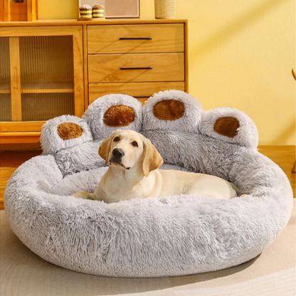 Plush Dog Sofa Bed – Soft Raised Edge Pet Bed for Small &amp; Medium Dogs