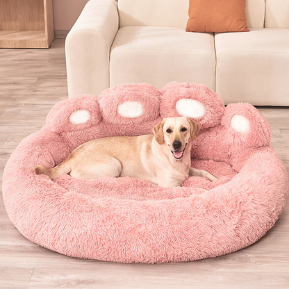 Plush Dog Sofa Bed – Soft Raised Edge Pet Bed for Small &amp; Medium Dogs