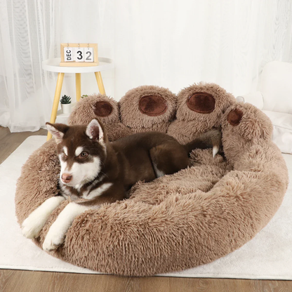 Plush Dog Sofa Bed – Soft Raised Edge Pet Bed for Small &amp; Medium Dogs