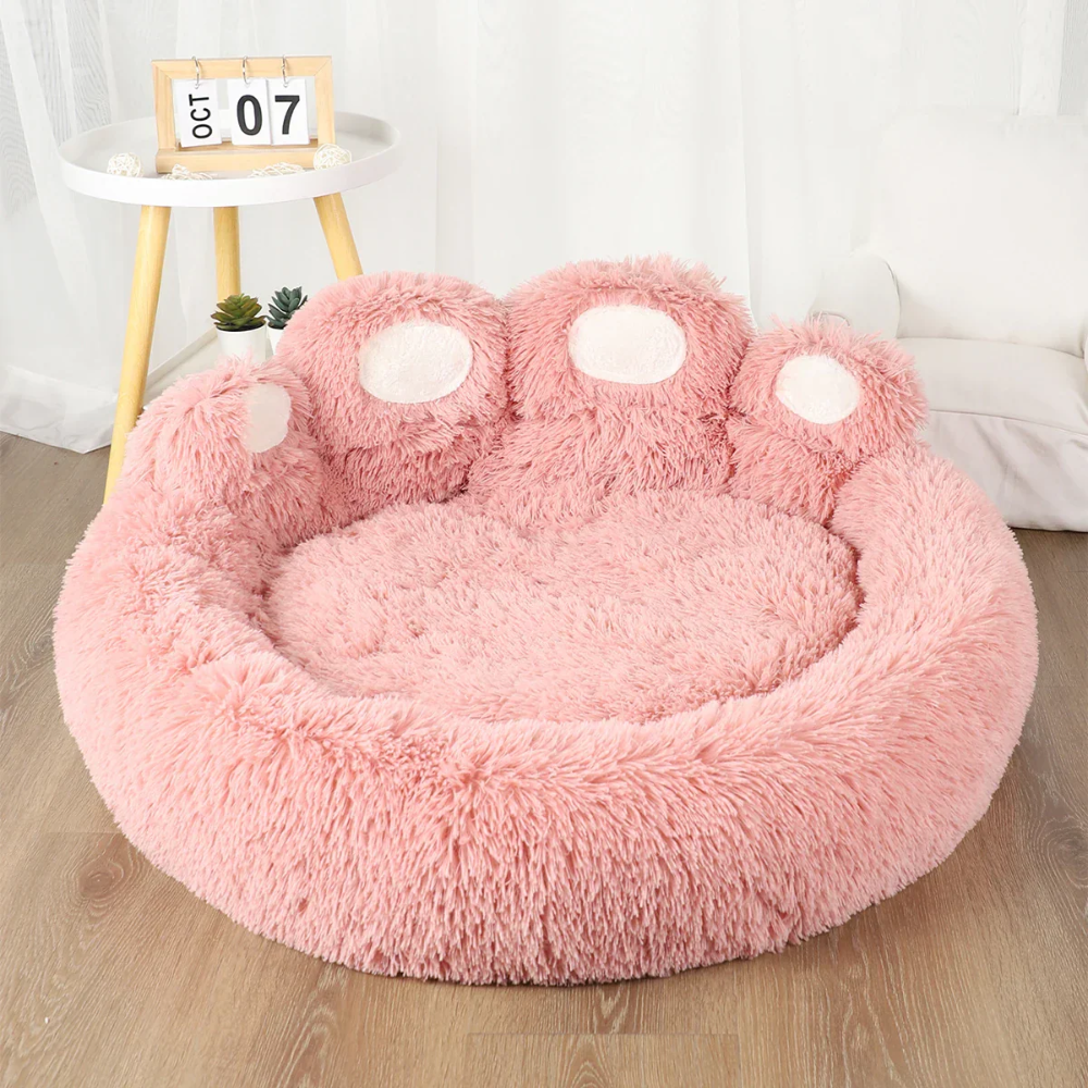Plush Dog Sofa Bed – Soft Raised Edge Pet Bed for Small &amp; Medium Dogs