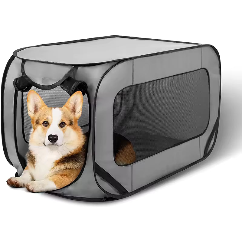 Portable Dog Travel Crate – Pop-Up Pet Bed for Indoor &amp; Outdoor Use