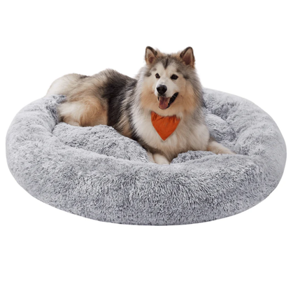Pupporia Donut Dog Bed – Extra-Large Calming Plush Bed with Washable Cover