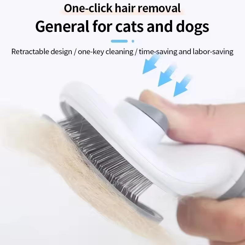 Self-Cleaning Pet Grooming Brush – Deshedding &amp; Dematting Comb for Dogs &amp; Cats
