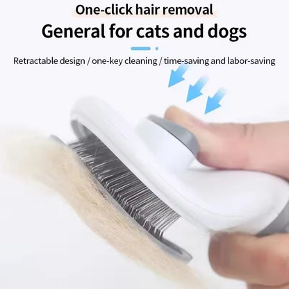 Self-Cleaning Pet Grooming Brush – Deshedding &amp; Dematting Comb for Dogs &amp; Cats