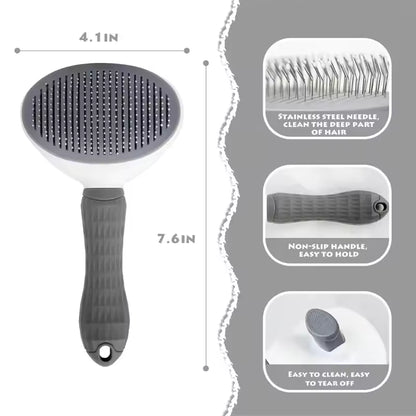Self-Cleaning Pet Grooming Brush – Deshedding &amp; Dematting Comb for Dogs &amp; Cats