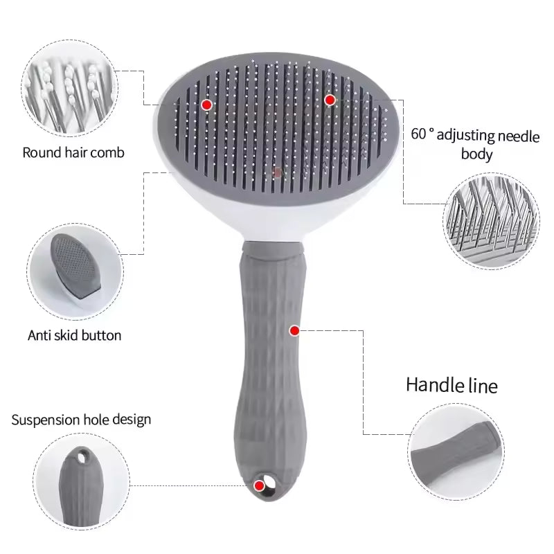 Self-Cleaning Pet Grooming Brush – Deshedding &amp; Dematting Comb for Dogs &amp; Cats