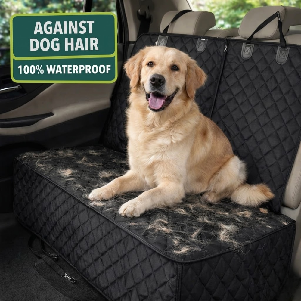 Waterproof Dog Car Seat Cover Back Seat Hammock with Non Slip Base